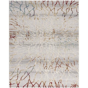 Vogue Gold Red (5 ft. x 8 ft.) - 5 ft. 3 in. x 7 ft. 7 in. Modern Abstract Area Rug