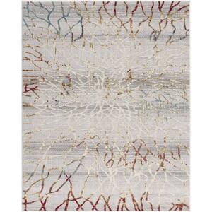 Vogue Gold Red Large (8 ft. x 11 ft.) - 7 ft. 9 in. x 10 ft. 9 in. Modern Abstract Area Rug