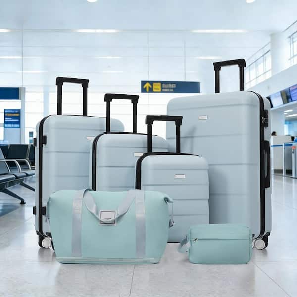 Merax 6 Piece Light Blue ABS Hardshell Spinner 16,20,24,28 Luggage