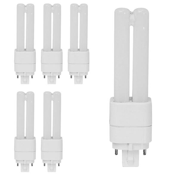 Feit Electric 13-Watt Equivalent PL QuadTube CFLNI 4-Pin Plugin G24Q-1 Base CFL Replacement LED Light Bulb, Soft White 2700K (6-Pack)