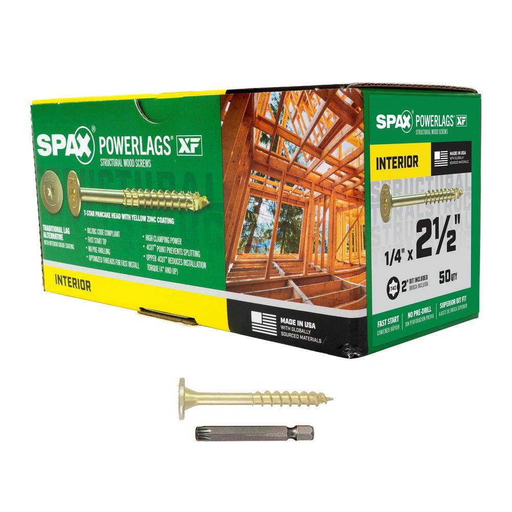 1/4 in. x 4-1/2 in. Black Powerlags Exterior T40 T-Star Pancake Head Structural Wood Lag Screws (50-Piece) price history on PriceWatchPro