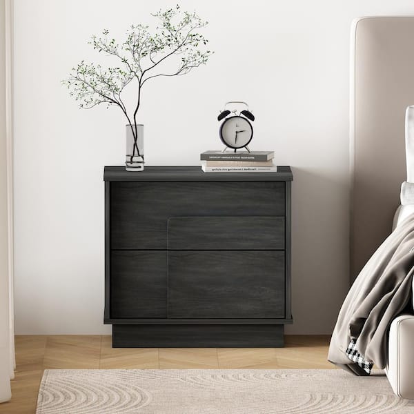 Manhattan Comfort Horizon Modern Charcoal Grey 2-Drawer 21.7 in. W