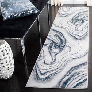Orchard Gray/Blue 2 ft. x 19 ft. Abstract Runner Rug