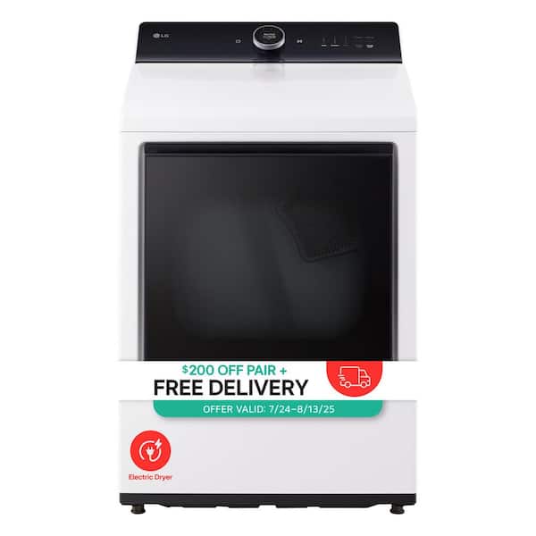 7.3 cu. ft. vented SMART Electric Dryer in White with EasyLoad Door, TurboSteam and Sensor Dry Technology