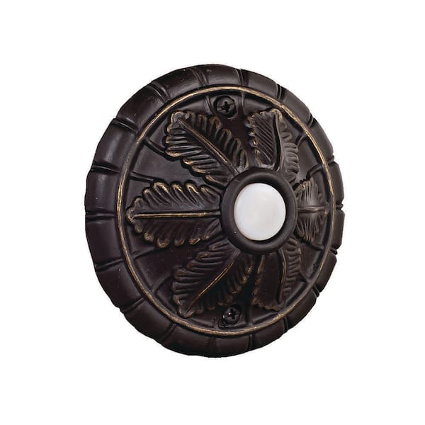 Wired Surface Mount Antique Bronze Finish Doorbell Push Button with Illuminated LED Chime Button