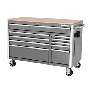 Tool Storage 52 in. W Standard Duty Gloss Gray Mobile Workbench Tool Chest