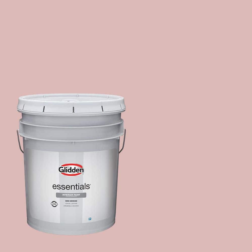 Glidden Essentials 5 gal. PPG1055-3 Rose Hip Flat Interior Paint
