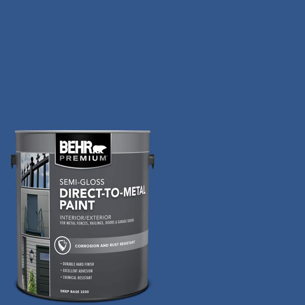 BEHR PREMIUM 1 gal. #PPU15-03 Dark Cobalt Blue Semi-Gloss Direct to Metal  Interior/Exterior Paint 323001 - The Home Depot