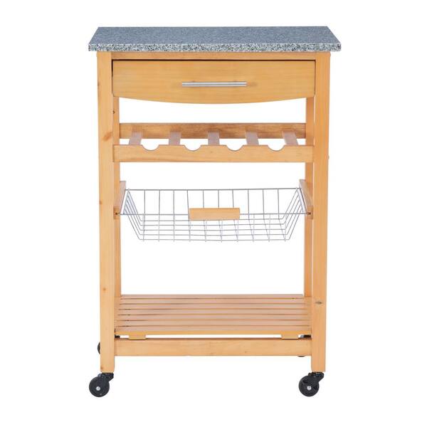 Linon Home Decor Todd Natural Wood Kitchen Cart with Food Safe