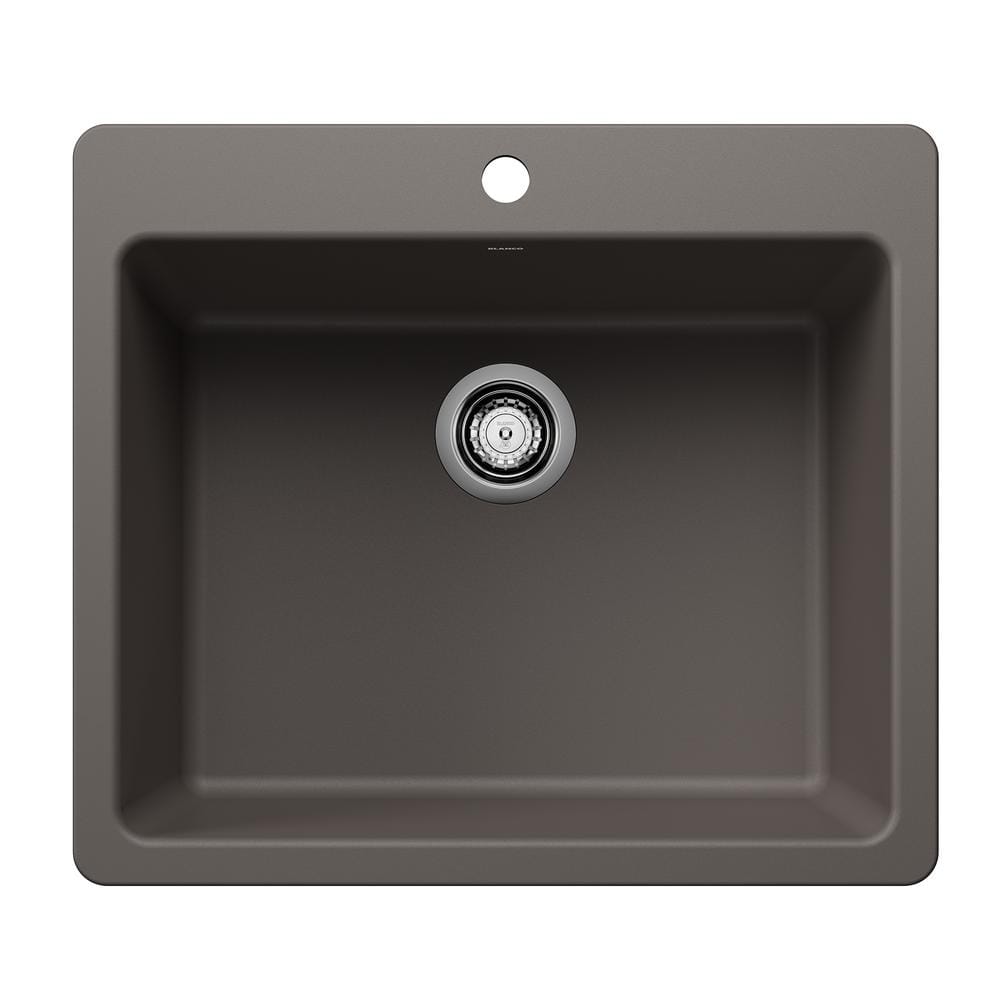 Liven SILGRANIT 25 in. Drop-In/Undermount Single Bowl Granite Composite Kit