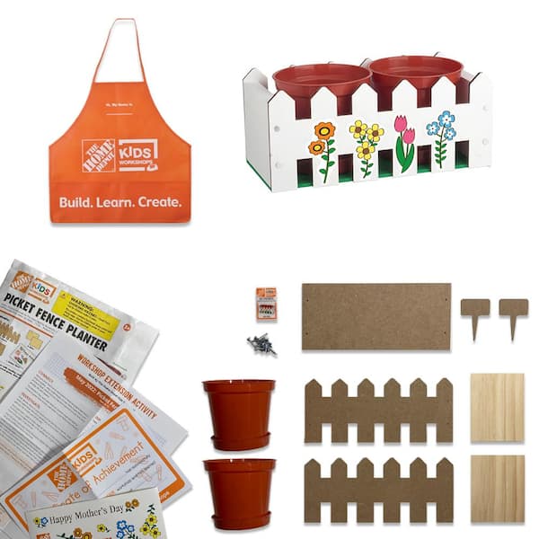 KIDS Picket Fence Planter Kit Pack 911562 The Home Depot