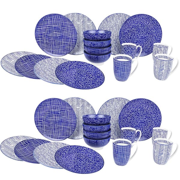 vancasso, Series Takaki, 16-Piece Porcelain Dinnerware Set, Blue