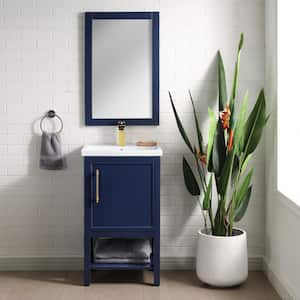 Taylor 20 in. W x 15 in. D x 34 in. H Bath Vanity in Navy Blue with Ceramic Vanity Top in White with White Sink