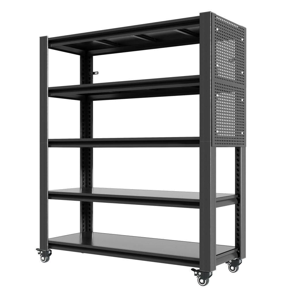 5 Tiers Heavy Duty Steel Adjustable Garage Storage Shelving Unit with Wheel in Black (47.2 in. W x 78 in. H x 18 in. D) price history on PriceWatchPro