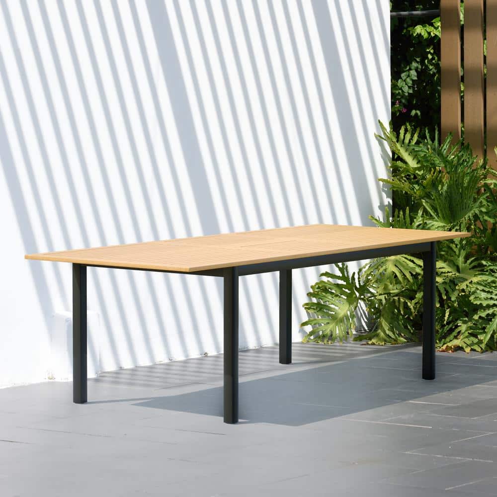 Cardiff Rectangular Teak Finish Outdoor Dining Table with Extension price history on PriceWatchPro
