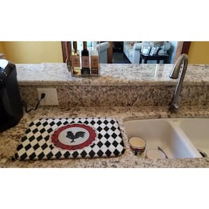 Buffalo Plaid Dish Drying Mat Black White Checkered Drying 