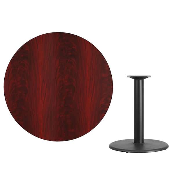 Flash Furniture 42 In Round Mahogany Laminate Table Top With 24 Height Base Xurd42matr24 The Home Depot Round Mahogany Laminate Table Top, 42 Round Table Top