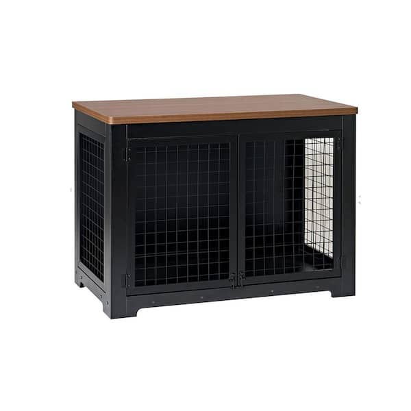 Miscool 40 in. W Black Wooden Dog Crate Dog kennel Pet Furniture Style ( End Table, Nightstand, Side Table)