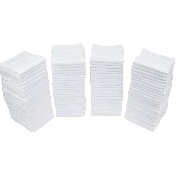 Hyper Tough 100% Cotton 14 x 17 All Purpose Terry Towels, 6 Pack, White  Household Cleaning Cloths