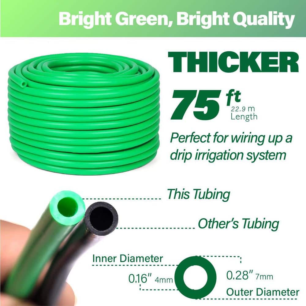 1/4in Drip Irrigation Tubing 75ft Roll Flexible UV-Resistant Garden Hose for Hydroponics Greenhouse Outdoor Watering price history on PriceWatchPro
