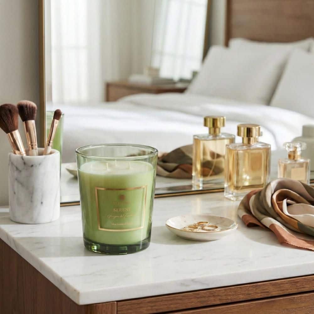 5 in. Green Ginger and Tambour 3 Wick Candle