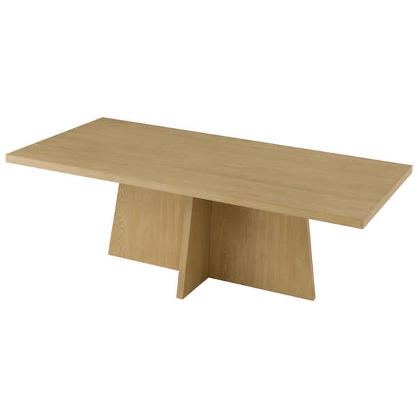 Spruce & Spring Xyra Natural Ash Wood 86.6 in. Cross Pedestal Base