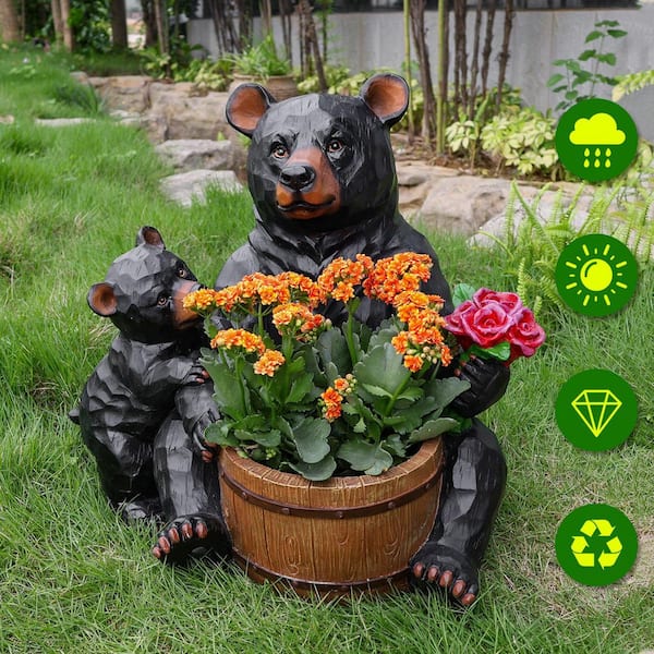 Garden Bear Statue Decoration, 21.7 in. L x 17.7 in. W x 20.5 in