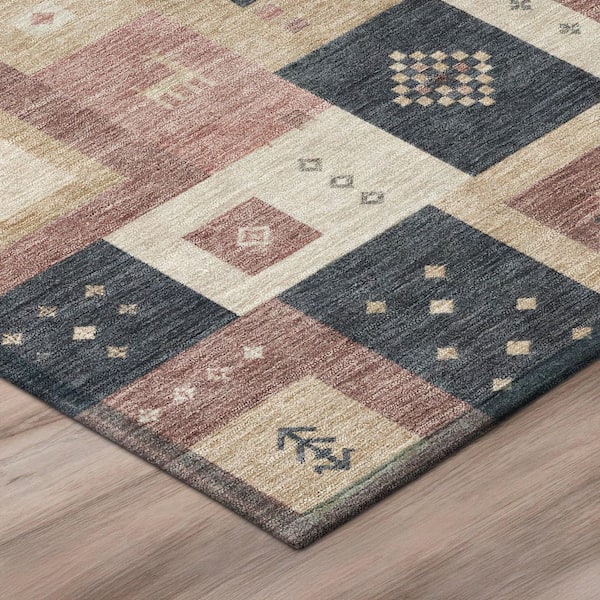 Chantille Machine Washable Indoor/Outdoor Abstract ACN3142 Mauve 9 ft. x 12 ft. Area Rug