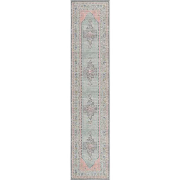 Unique Loom Whitney Geneva Pink 2 ft. 7 in. x 12 ft. Area Rug