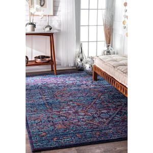 Bernice Medallion Purple Doormat 3 ft. x 5 ft. Area Rug