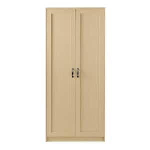 Light Oak Storage Cabinet with Panel Doors