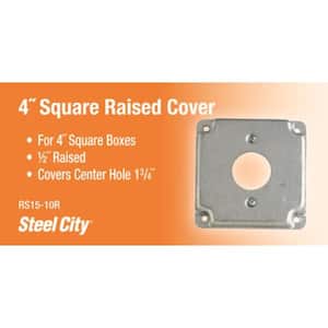 4 in. 5 cu. in. Pre-Galvanized Steel Square Electrical Box Surface Cover