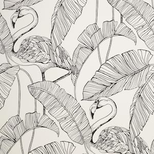 Mulholland White Flamingo Paper Wallpaper