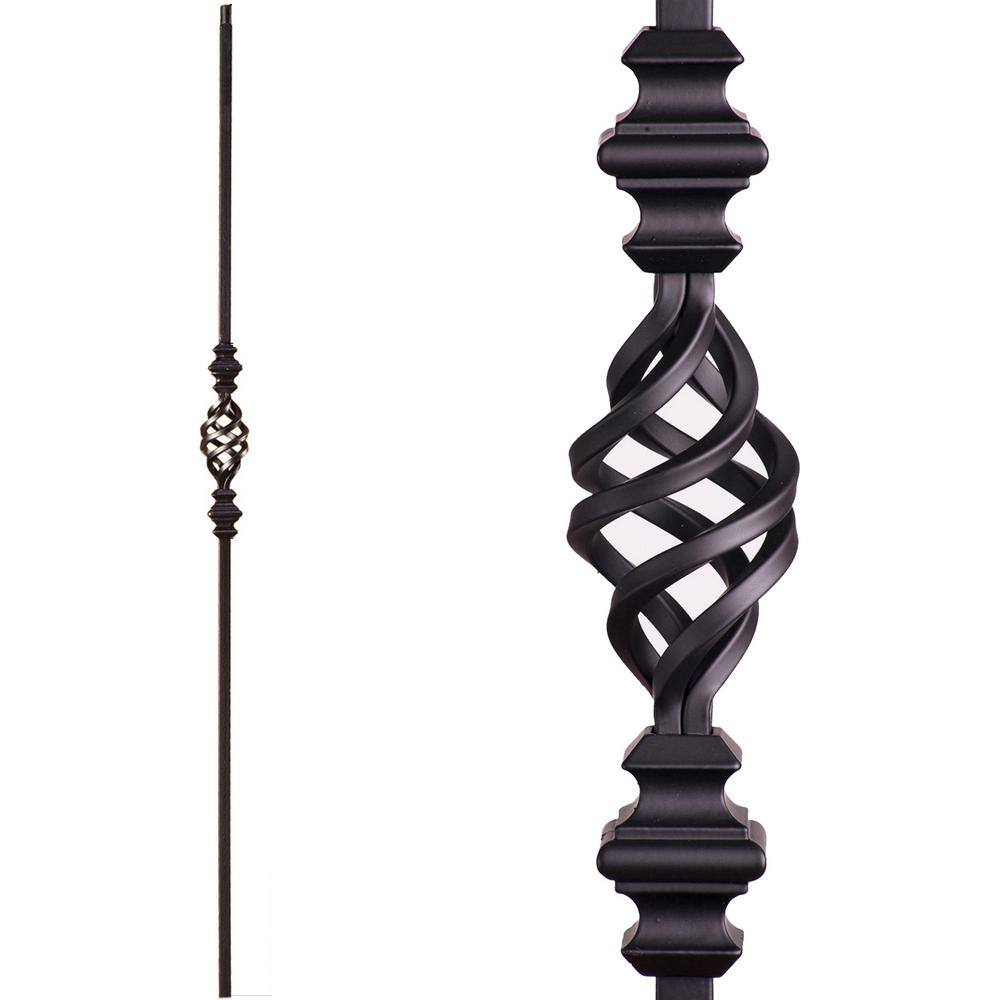 Satin Black 16.1.45-T Single Basket with Knuckles Hollow Iron Baluster for Staircase Remodel price history on PriceWatchPro