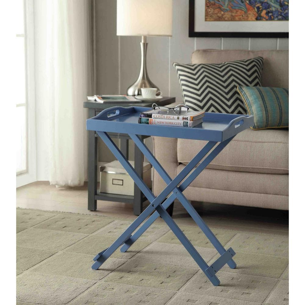 Bright Blue Easy-Fold Contemporary Tray Table