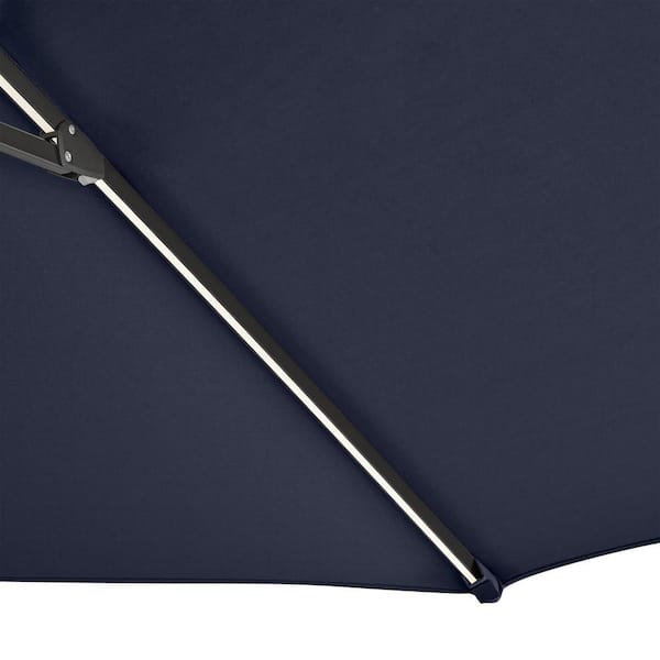 Hampton Bay 11 ft. Aluminum Cantilever Solar LED Offset Patio Umbrella in Midnight Blue URM822013-MI Hampton Bay 11 ft. Aluminum Cantilever Solar LED Offset Patio Umbrella in Midnight Blue URM822013-MI