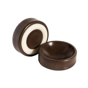 Package of 4 Wheel-Locking Floor Protector Gripper Cups Chocolate