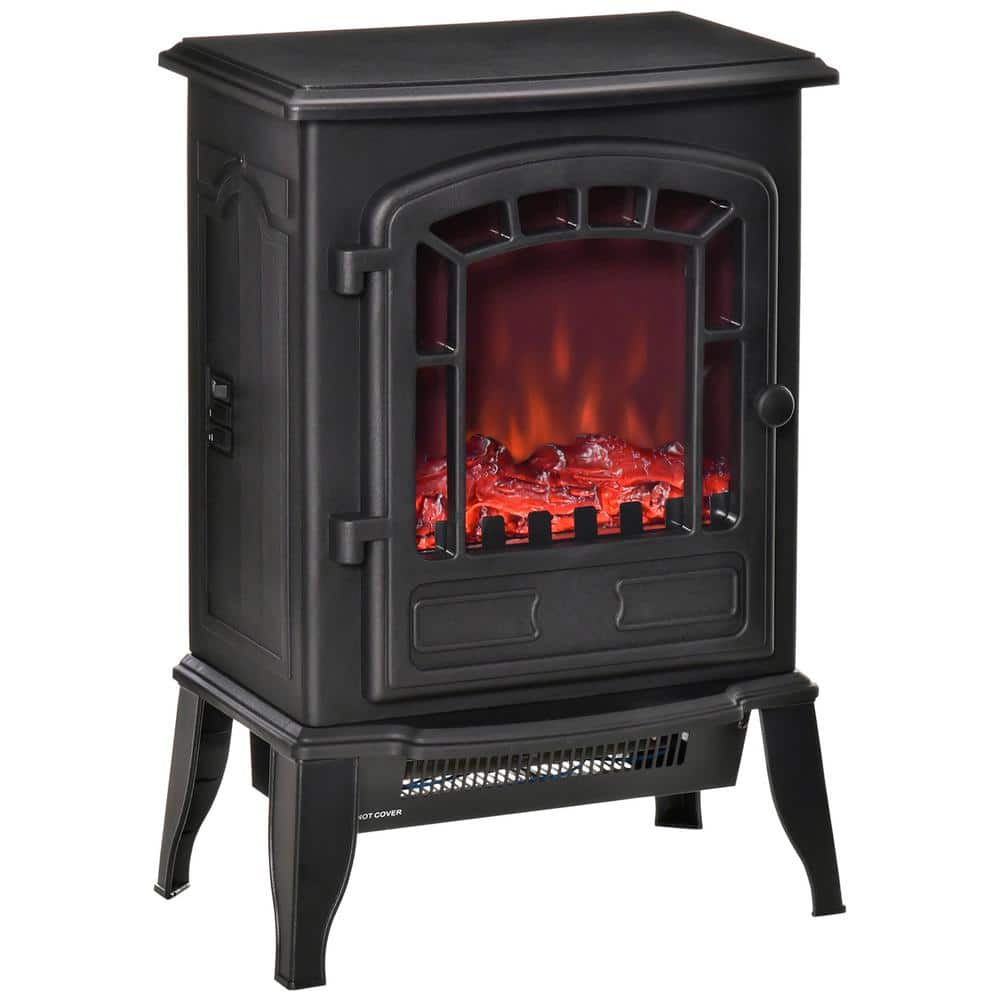 15.25 in. 750-Watt/1500-Watt Freestanding Electric Stove w Realistic Effect, Overheat Safety in Black price history on PriceWatchPro