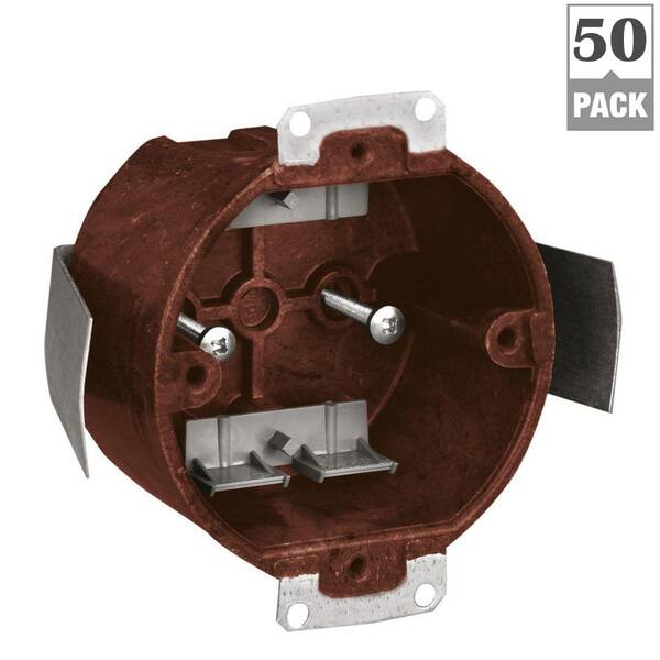 Carlon 3 1 2 In Old Work Round Fixture Outlet Box Case Of 50 3080 9 The Home Depot