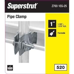 1 in. Universal Strut Pipe Clamp - Silver Galvanized