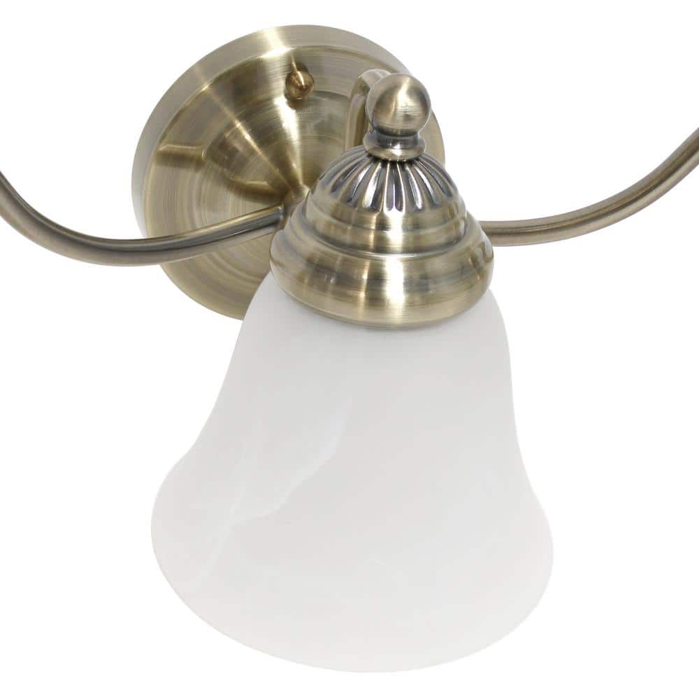 Antique Brass 3-Light Vanity with Alabaster Glass Shades
