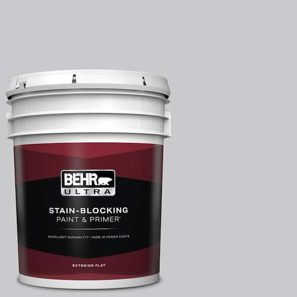 BEHR ULTRA 5 gal. #ECC-62-1 Urban Gray Flat Exterior Paint & Primer