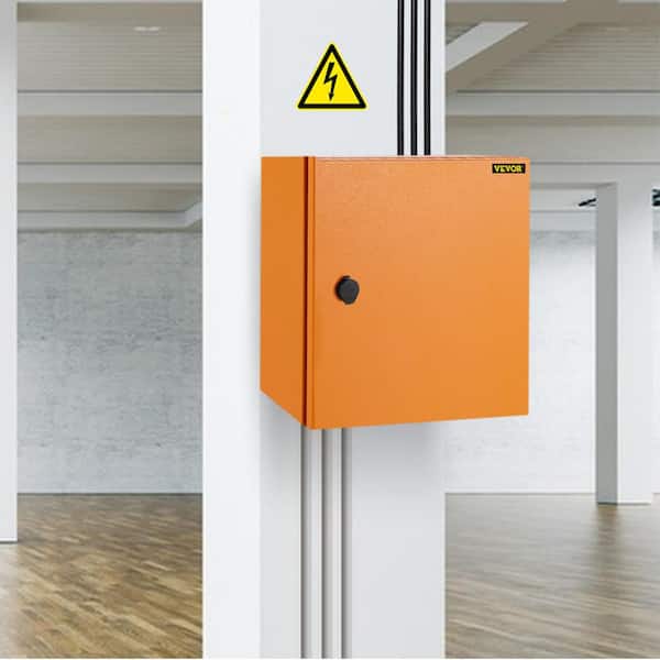 20.0 x 20.0 x 6.0 in. NEMA 4 IP65 Outdoor Junction Box Carbon Steel with Rain Hood for Outdoor Indoor, Orange