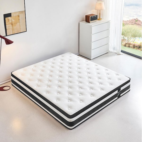 Full Soft 12 in. TWIN Size Hybrid Mattress Individual Pocket Spring Oeko-Tex 100-Breathable Memory Foam