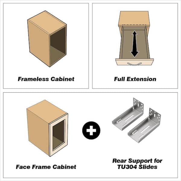 18 in. Face Frame Ball Bearing Full Extension Drawer Slides (5-Sets) 18 in. Face Frame Ball Bearing Full Extension Drawer Slides (5-Sets)