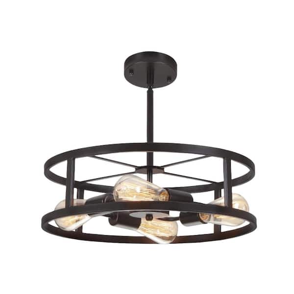 Emeritpro 4-Light Classic American Black Semi Flush Mount Ceiling Light, E26 Base for Entryway, Hallways Bulbs Not Included