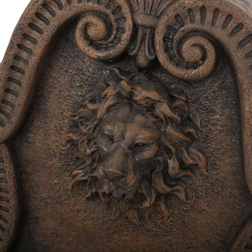 Majestad Antique Light Brown Resin Lion Head Fountain