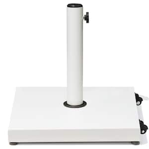 40 lbs. Concrete Patio Umbrella Base in White with Wheels