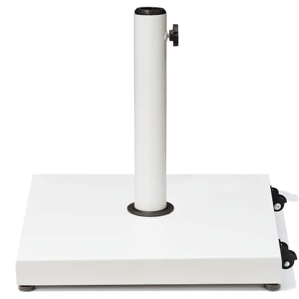Crestlive Products 40 lbs. Concrete Patio Umbrella Base in White with Wheels