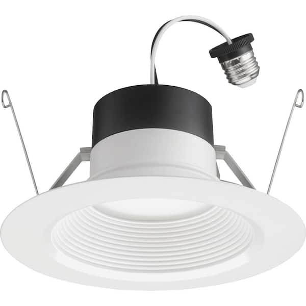1-pack Contractor Select 6 in. Selectable CCT Integrated LED Retrofit White Recessed Light Trim